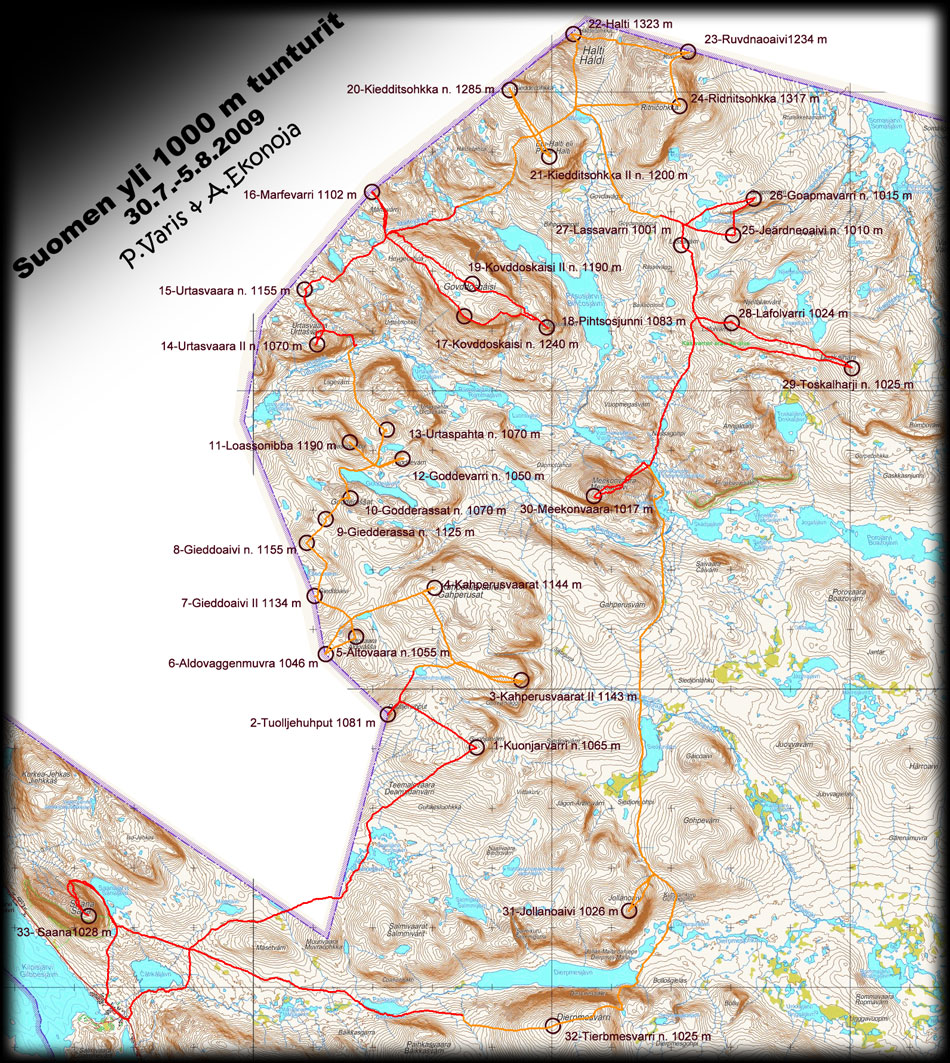 Suomen Yli 1000 M Tunturit 7 8 2009